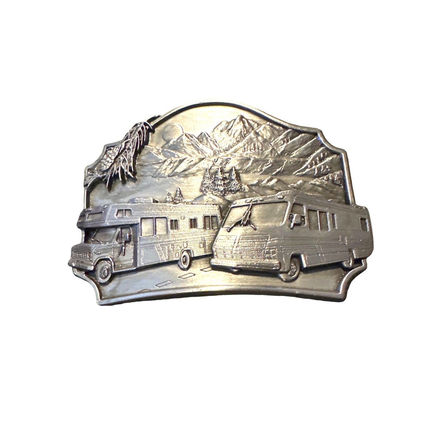 RV Camper 1987 Belt Buckle - L-50 Made In USA   Vintage Siskiyou