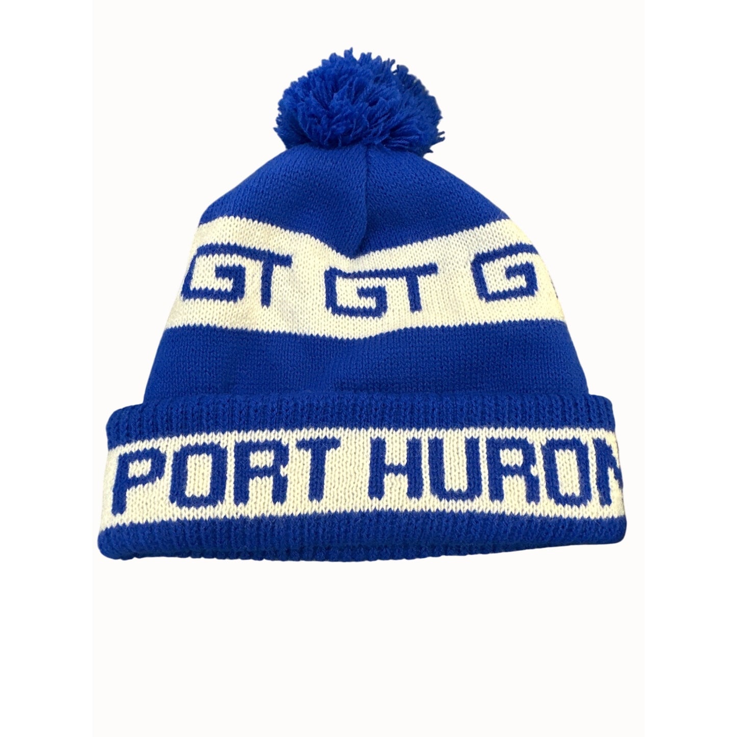 Blue & White GT Flint Port Huron" Knit Pom Beanie Grand Trunk