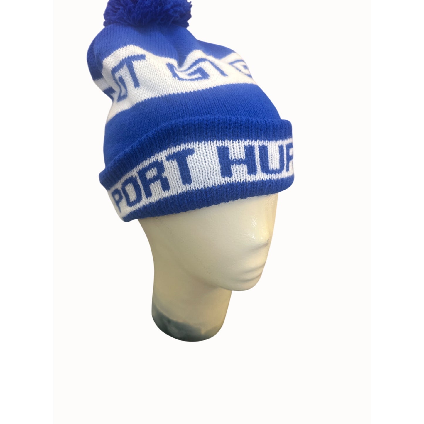 Blue & White GT Flint Port Huron" Knit Pom Beanie Grand Trunk