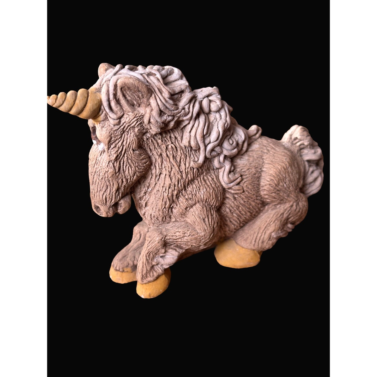 United designs Unicorn Figurine Brown Textured spaghetti mane tail  Ceramic