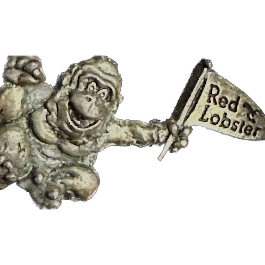 Red Lobster Pinback Gorilla Flag Happy Food Restaurant Hat Cap Tie vtg pin