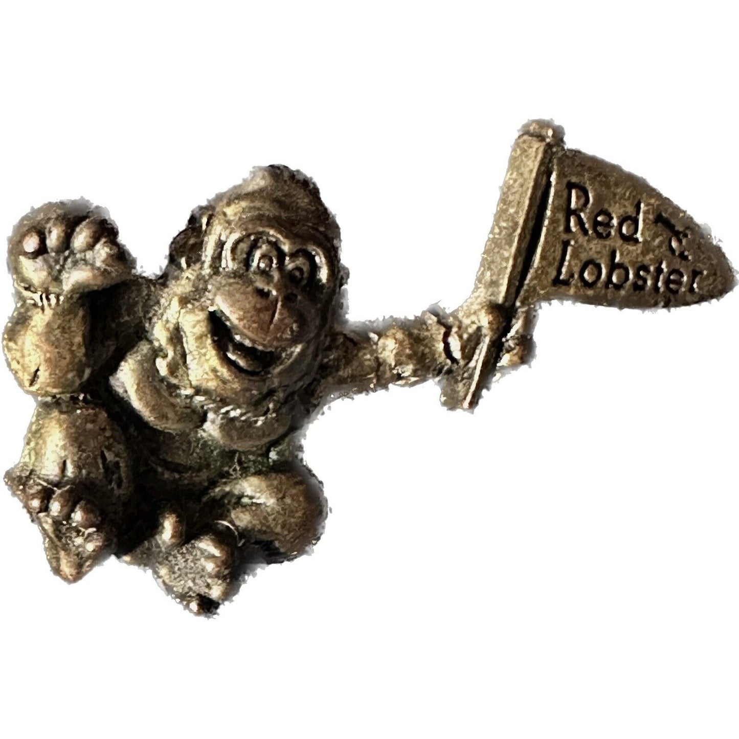 Red Lobster Pinback Gorilla Flag Happy Food Restaurant Hat Cap Tie vtg pin