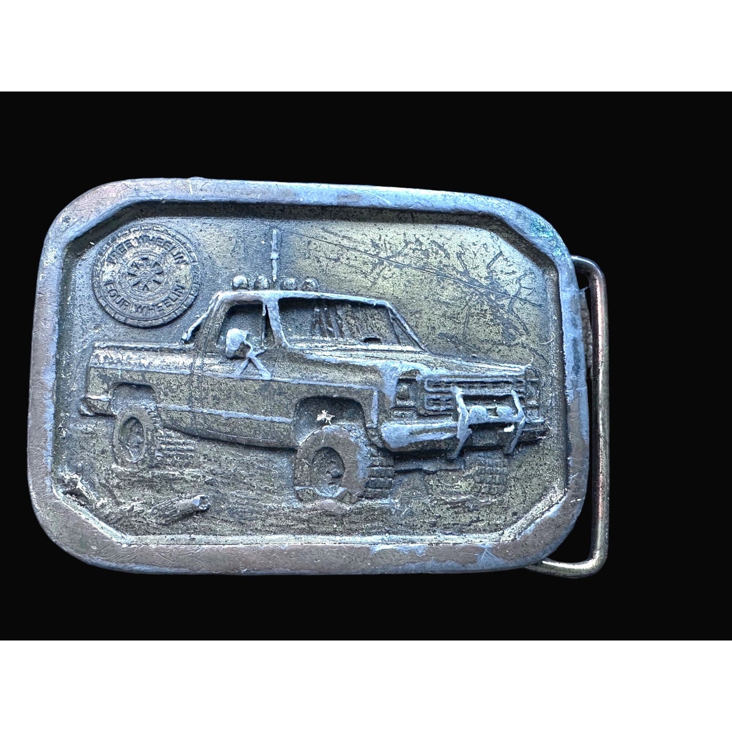 Indiana Metal craft 1977 Free Wheelin Four Wheelin Truck Belt Buckle