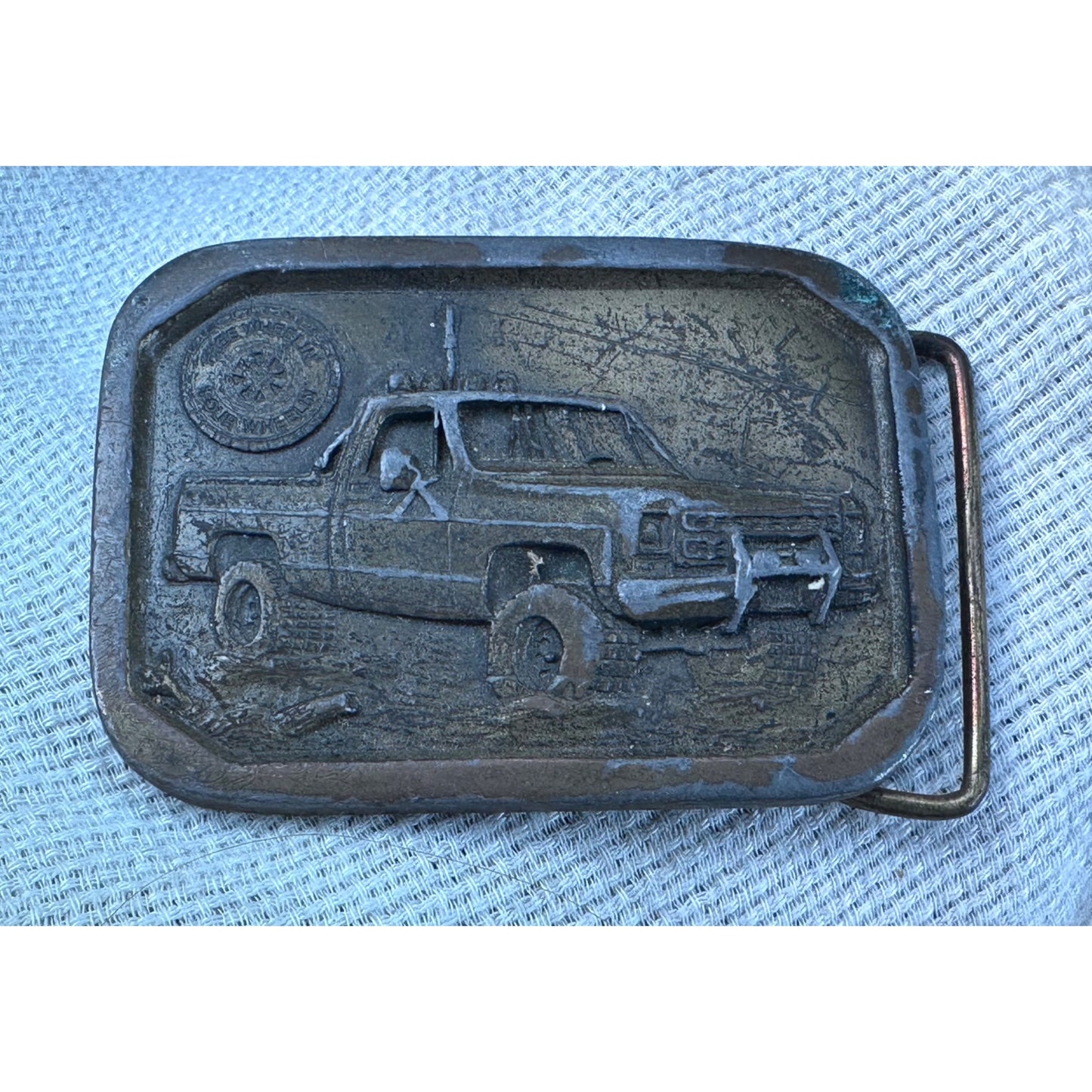 Indiana Metal craft 1977 Free Wheelin Four Wheelin Truck Belt Buckle