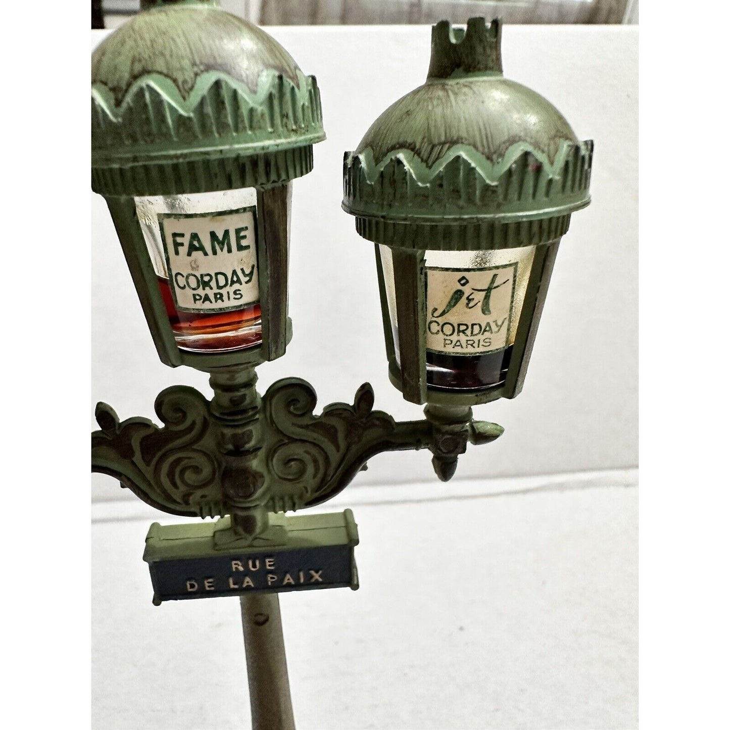 ANTIQUE FRENCH ART-DECO CORDAY PARIS LAMP POST PERFUME BOTTLES HOLDER