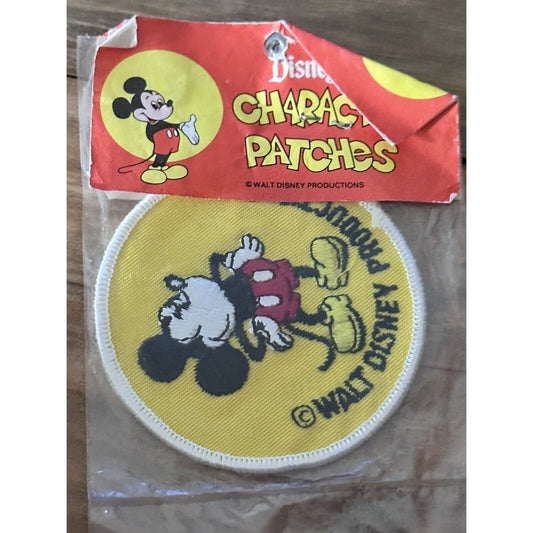 Disneyland Mickey Mouse Character Patch Disney Productions NOS orig paper label