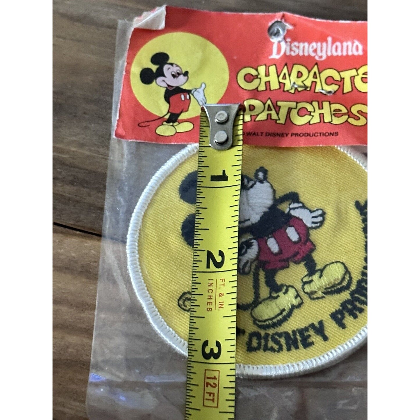 Disneyland Mickey Mouse Character Patch Disney Productions NOS orig paper label