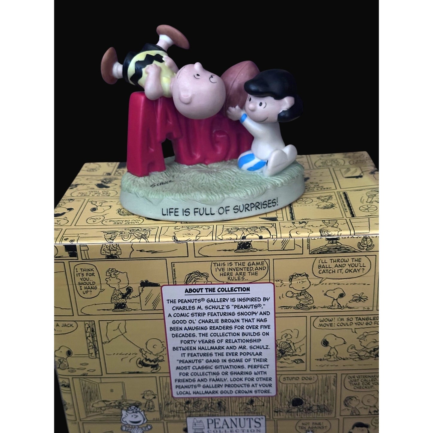 Peanuts Gallery "Fall Ball" Lucy Charlie ARGH Figurine Numbered hallmark