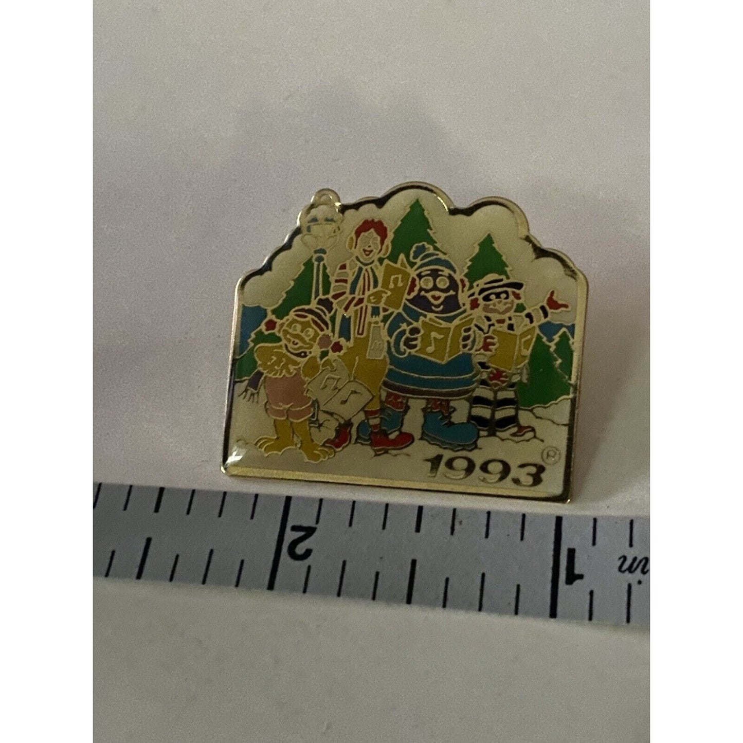 McDonald's 1993 Christmas Lapel Pin Ronald & Friends Caroling