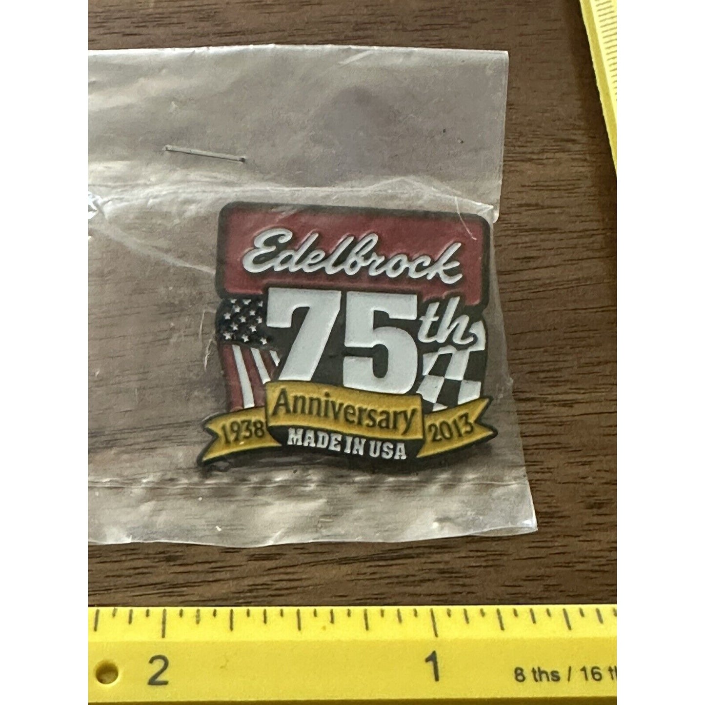 Edelbrock 75th Anniversary Hat Lapel Push Pin Racing Car Trading Pin NIP