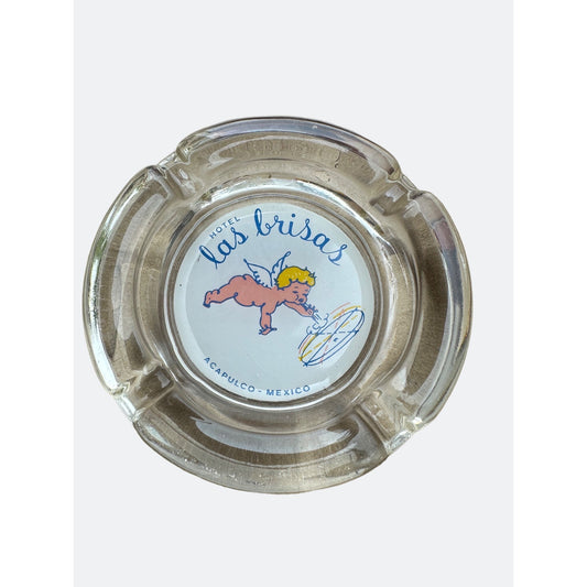 Hotel Las Brisas Acapulco Glass Ashtray cherub Angel colorful