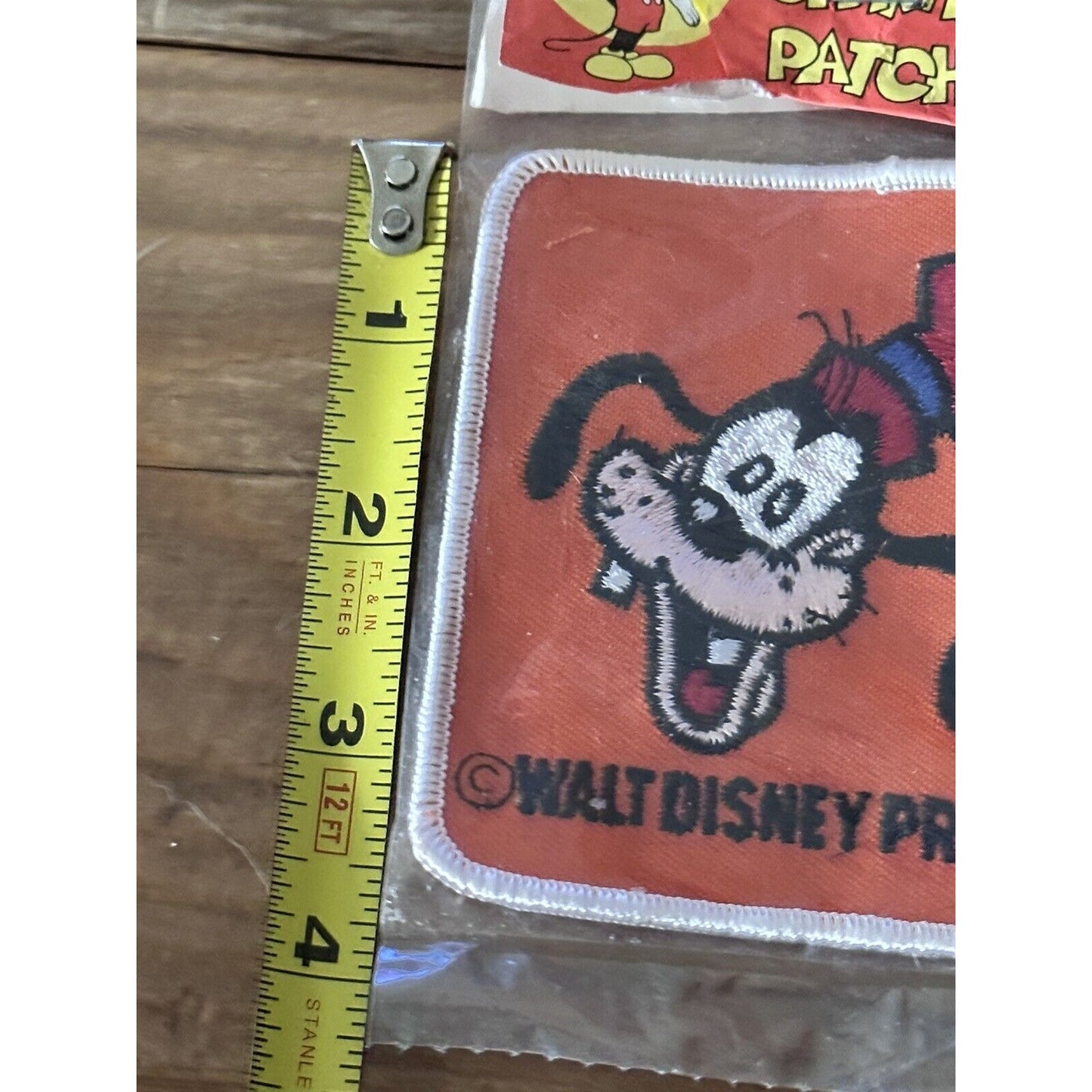 Goofy Sew on Patch Disneyland Character Patch- paper label Walt Disney Prod