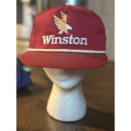 Winston By Annco  rope embellishment Red Snapback Hat vintage