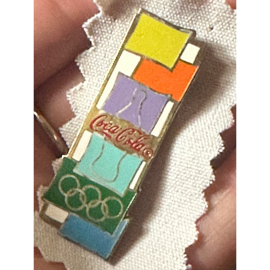 Colorful flags Coca-Cola 1996 Atlanta Olympics Enamel Pin