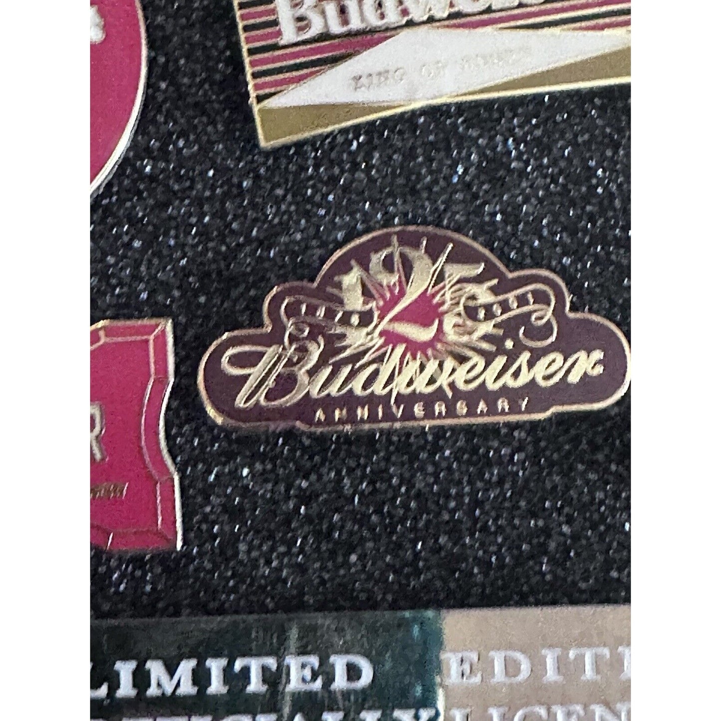 Budweiser limited edition officially licensed collector pin set 6 pins with case.