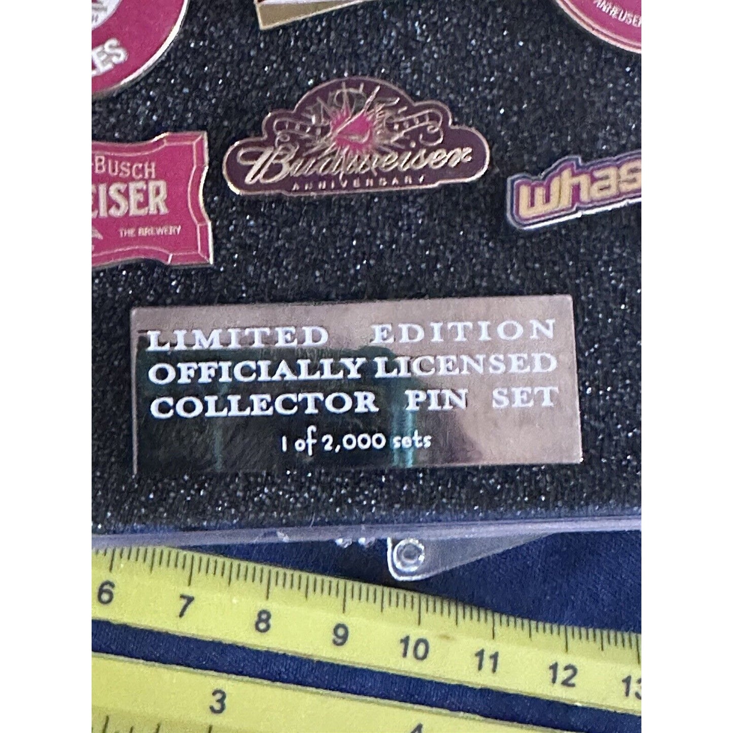 Budweiser limited edition officially licensed collector pin set 6 pins with case.