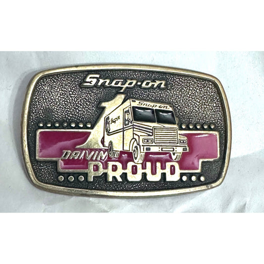 Snap-On  Drivin Proud 1989 Limited Edition Solid Brass Belt Buckle