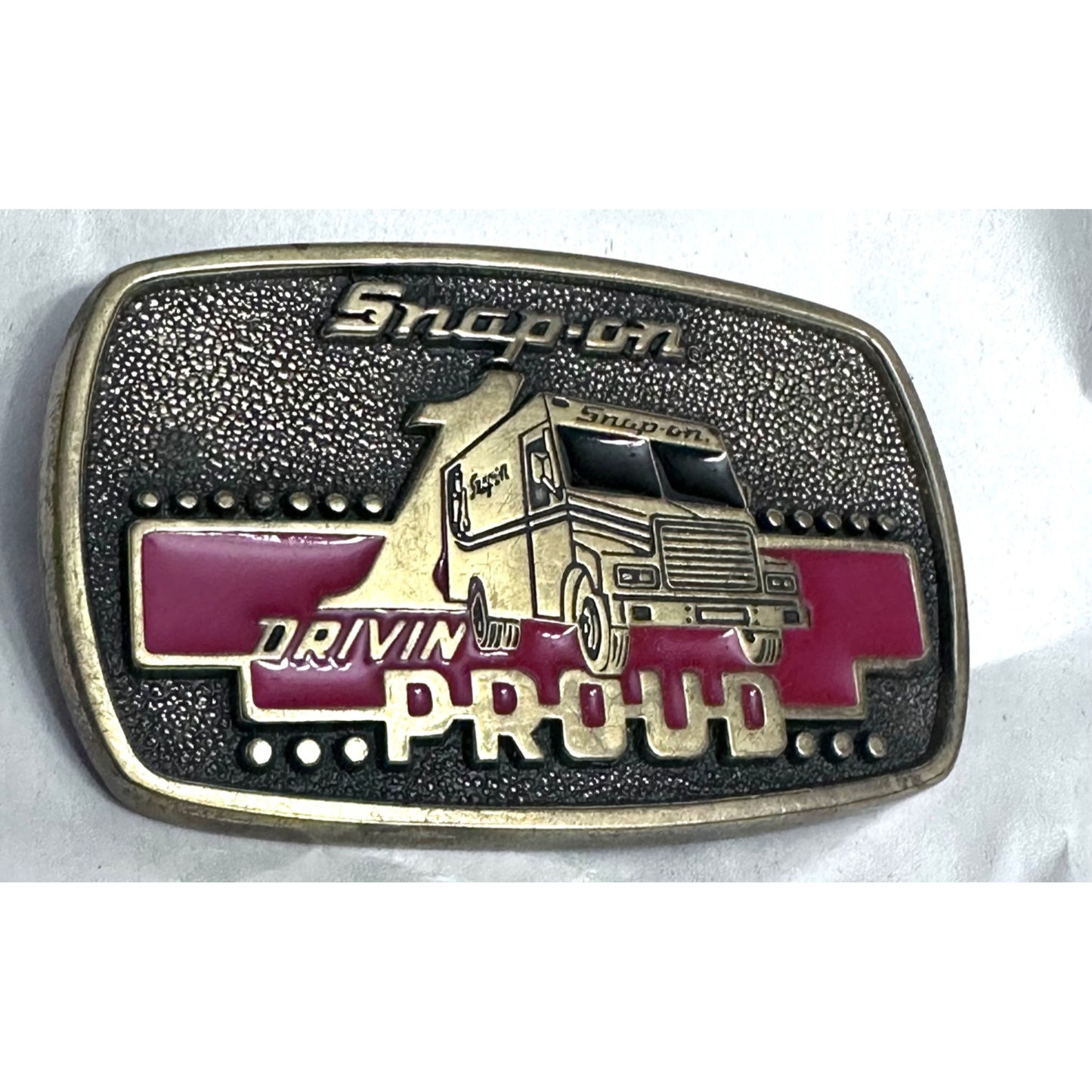 Snap-On  Drivin Proud 1989 Limited Edition Solid Brass Belt Buckle