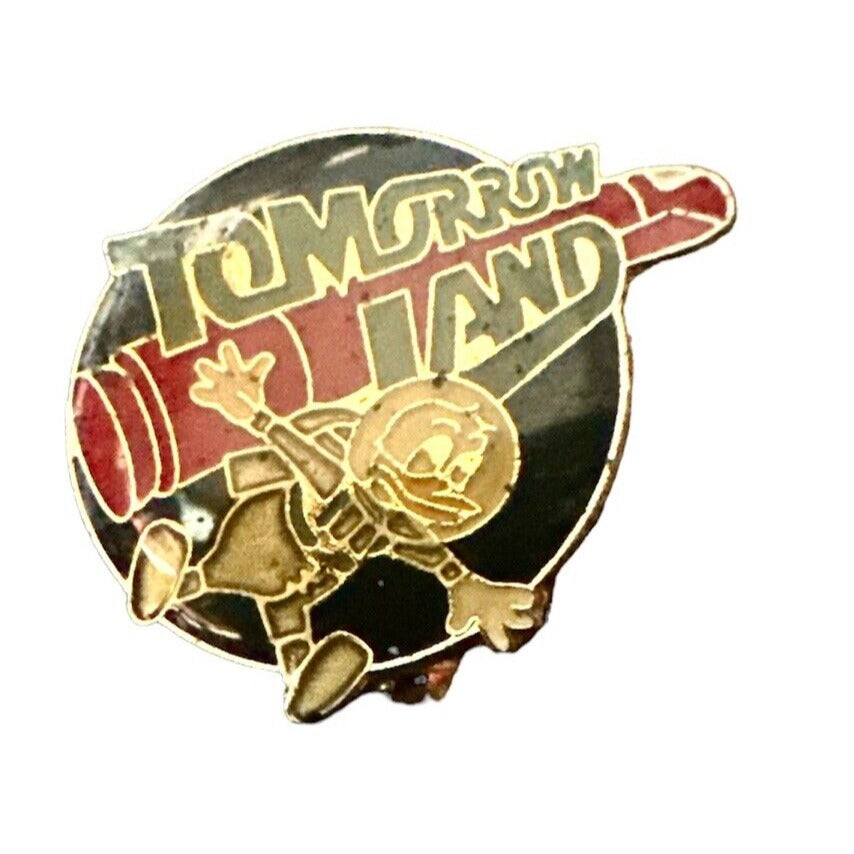 1985 DISNEY Donald Duck Astronaut Tomorrow Land Lapel Enamel Pin Vintage