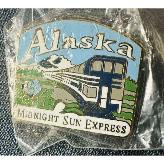 New  Midnight Sun Express Alaska Lapel State Souvenir Pin Travel