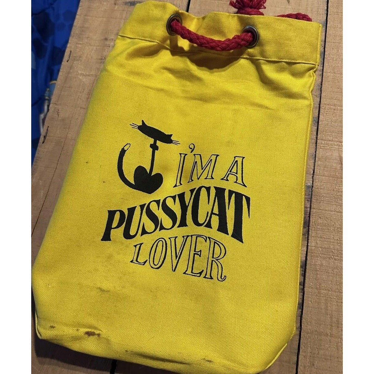 60’s “I’m A Pussycat Lover Bag”  Cocktail Early Times Canvas Bag Black Pussy cat