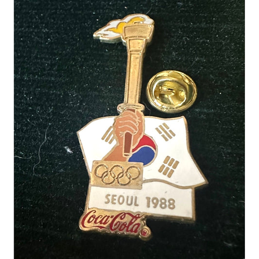 Seoul 1996 / 1988 Olympics relay torch Coca-Cola Commemorative Pin