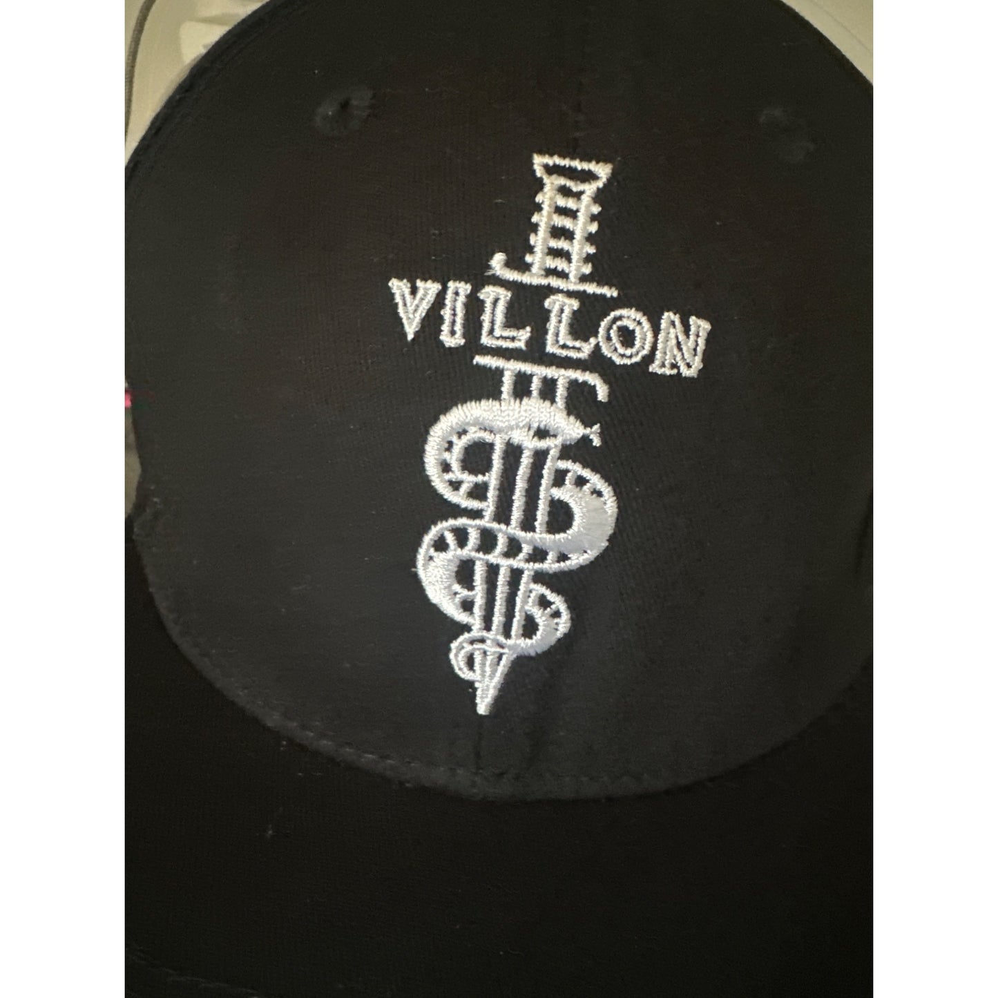 Villon cognac Black Snapback Cap With Embroidered Logo
