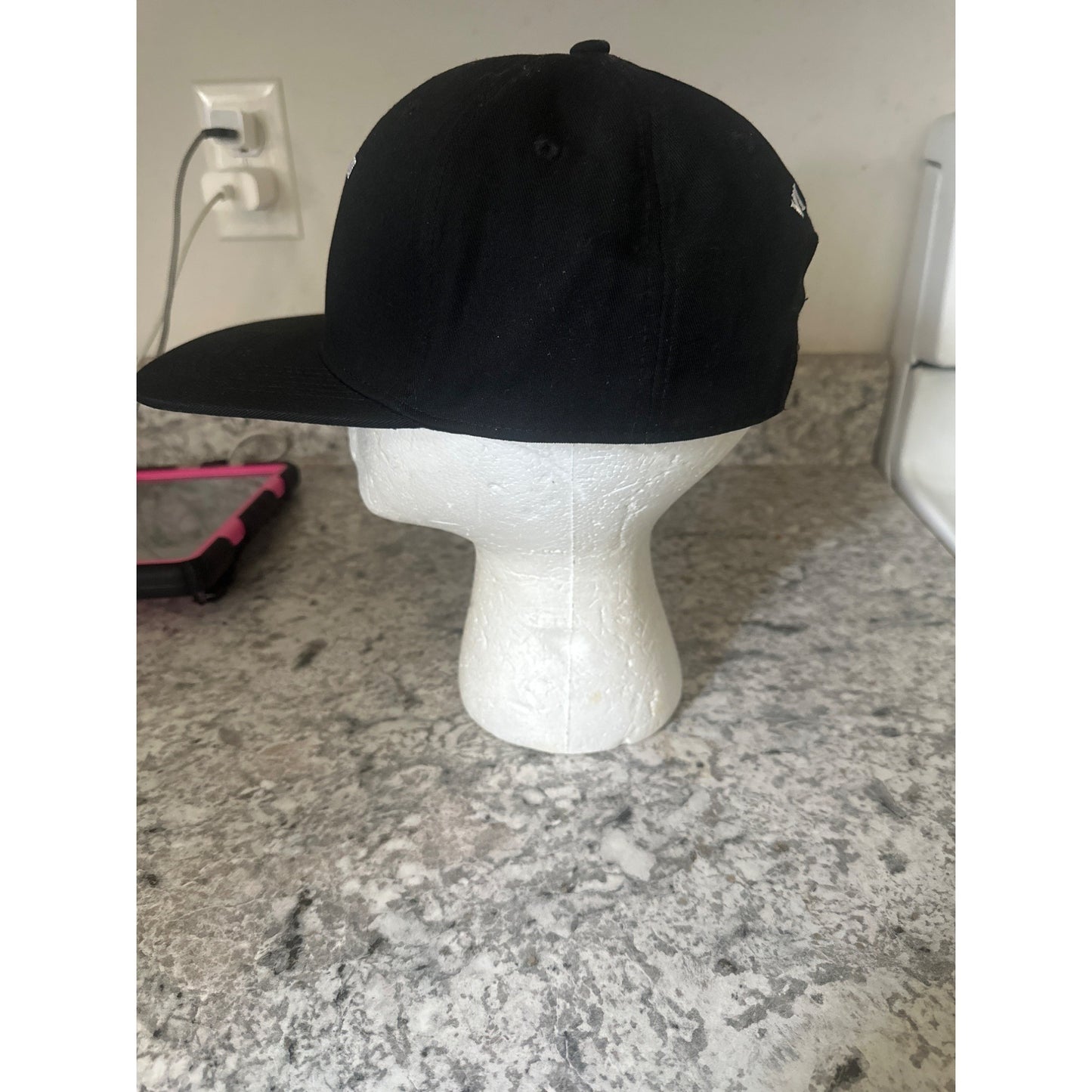 Villon cognac Black Snapback Cap With Embroidered Logo