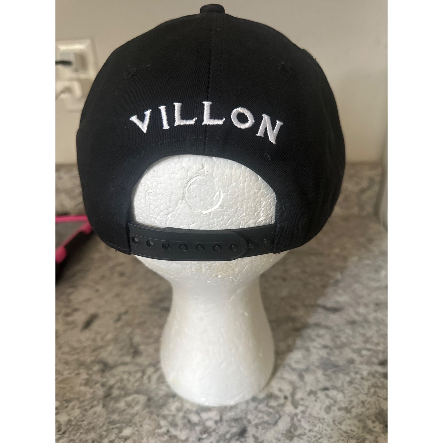 Villon cognac Black Snapback Cap With Embroidered Logo