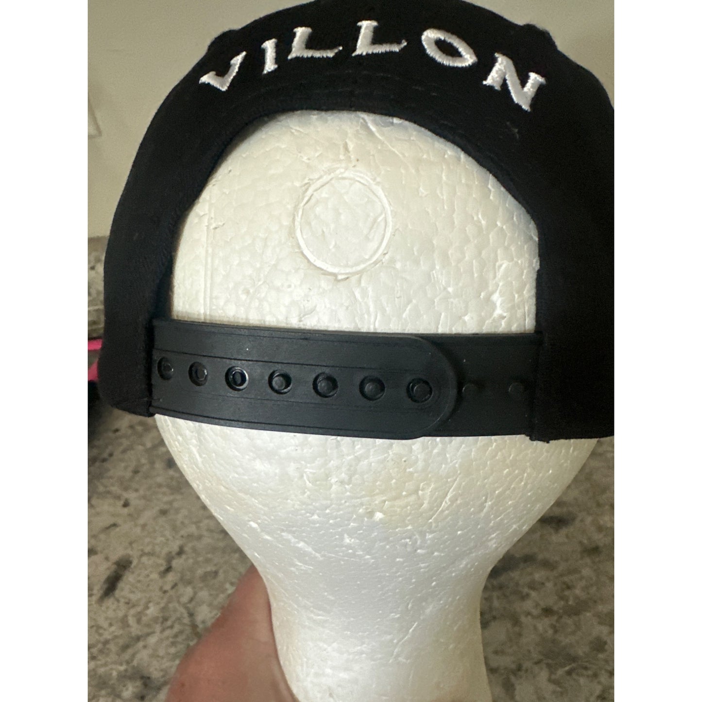 Villon cognac Black Snapback Cap With Embroidered Logo