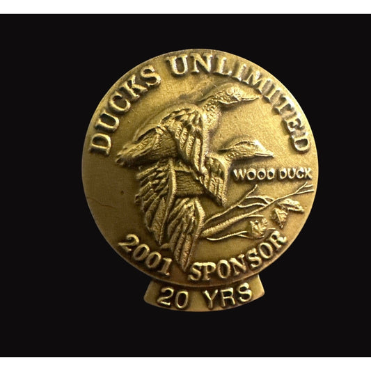 Ducks Unlimited 2001 Sponsor 20 Yrs Wood Duck Bronze Pin