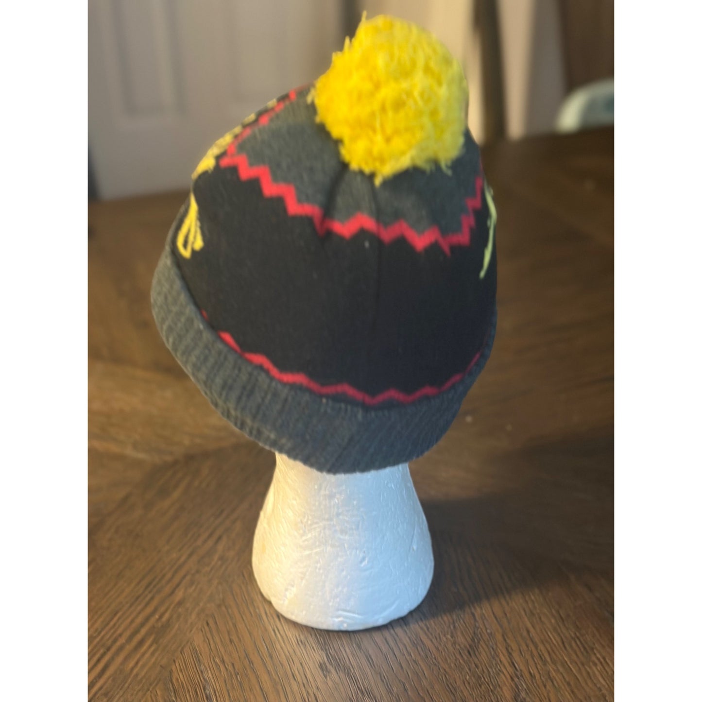 Wiz Khalifa Signature Pom Pom Beanie Hat Black/Red/Yellow One Size Acrylic Winter Cap