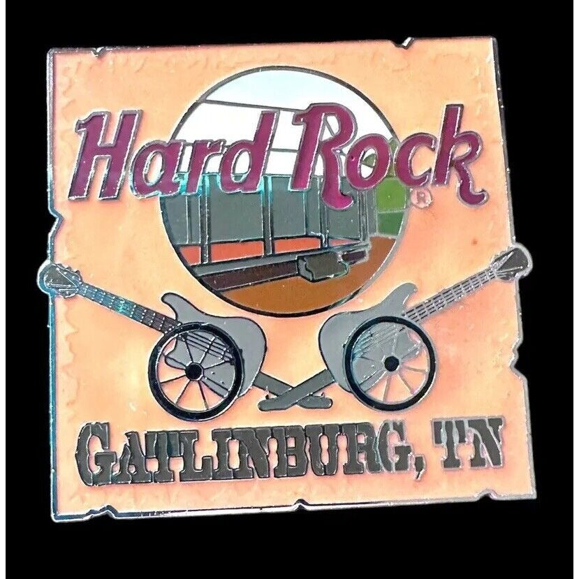 Hard Rock Cafe Pin Gatlinburg Tennessee City Tee Shirt Guitar Cannons- 2005