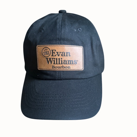 Evan Williams Bourbon Leather Logo Patch Gearmill Black Hat With Leather Strap
