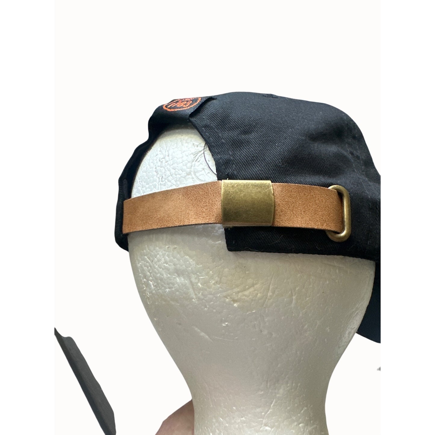 Evan Williams Bourbon Leather Logo Patch Gearmill Black Hat With Leather Strap