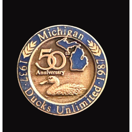 Michigan Ducks Unlimited 50th Anniversary Pin 1987