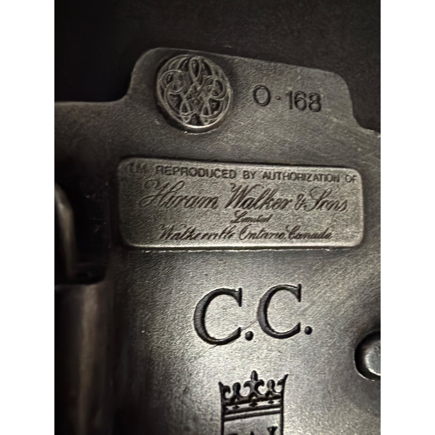 1975 Bergamot Brass Works Canadian Club Whiskey Belt Buckle