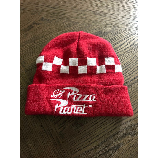 Disney Pixar Toy Story Pizza Planet Beanie  Red & White Checkered Knit Hat kids