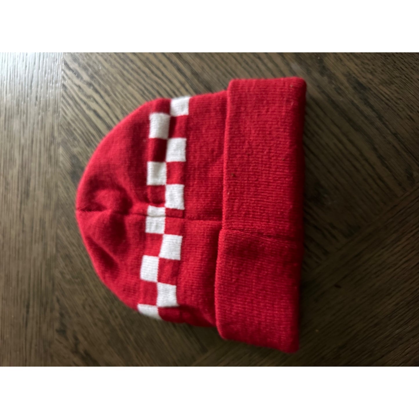 Disney Pixar Toy Story Pizza Planet Beanie  Red & White Checkered Knit Hat kids