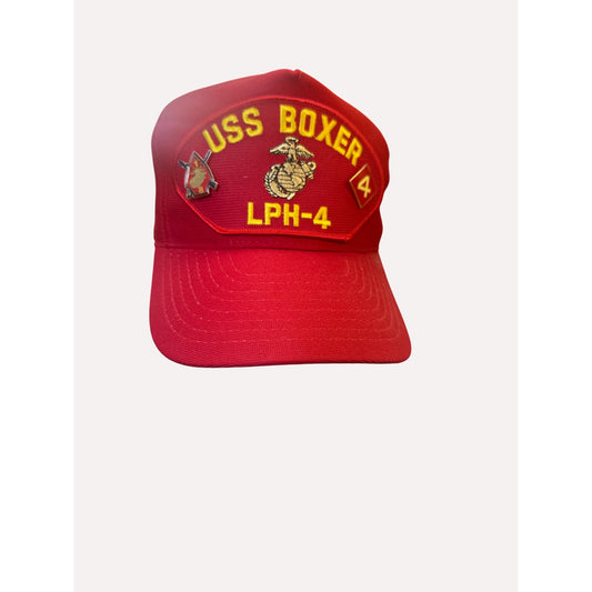 U.S. Navy USS Boxer LPH-4 Cap with pins