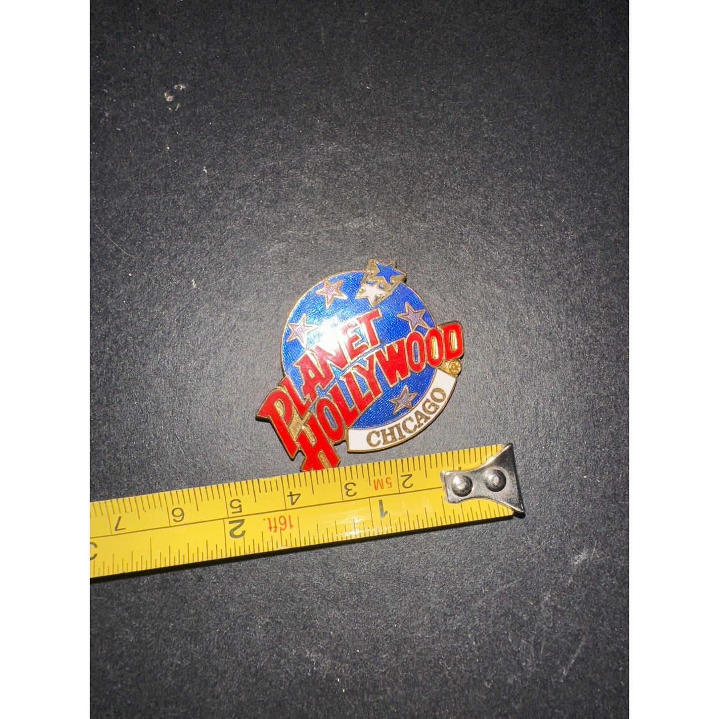 Vintage Planet Hollywood Chicago Pin Badge Blue/Red/Gold Collectible Memorabilia