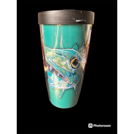 Derek DeYoung Grumpy Barracuda Travel Tumbler 16 Oz By Signature Tumblers