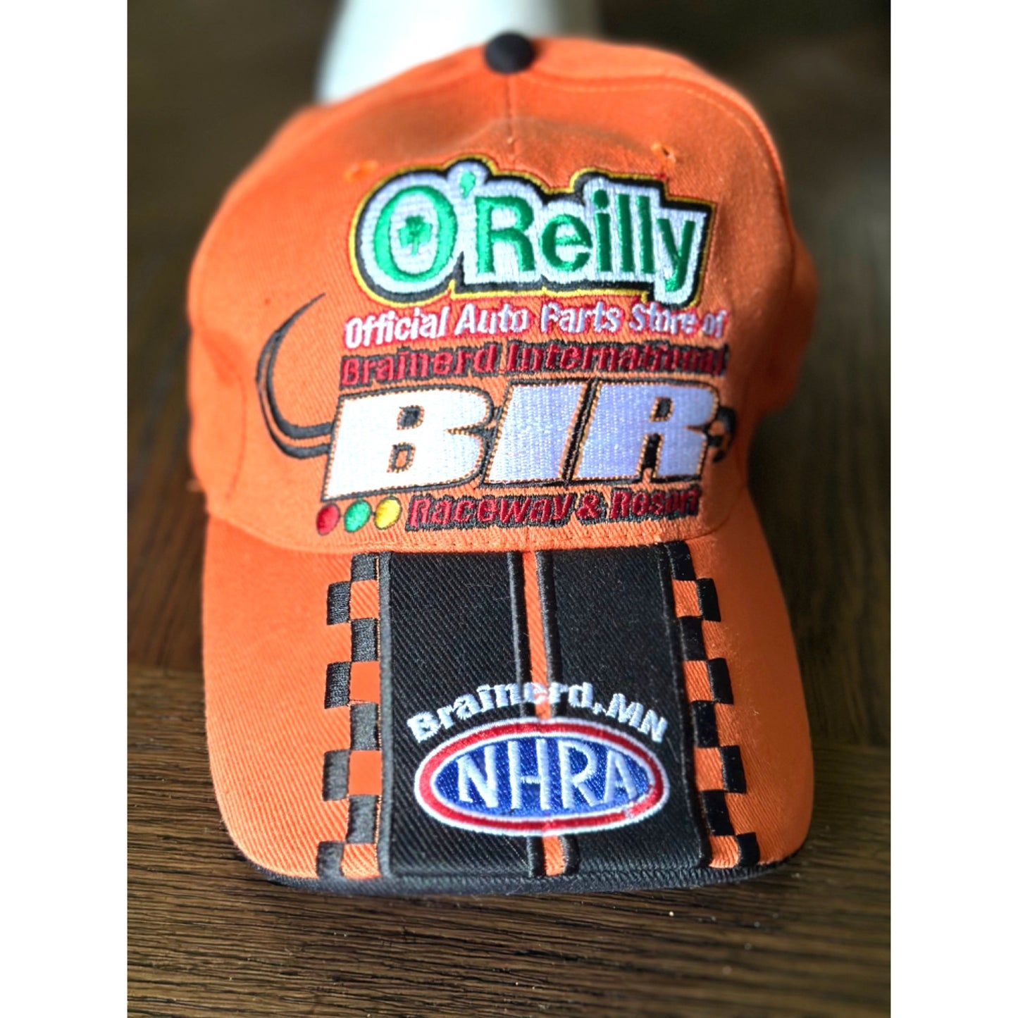 O'Reilly Auto Parts Brainerd International Raceway NHRA 2006 Cap Adjustable Strap Orange