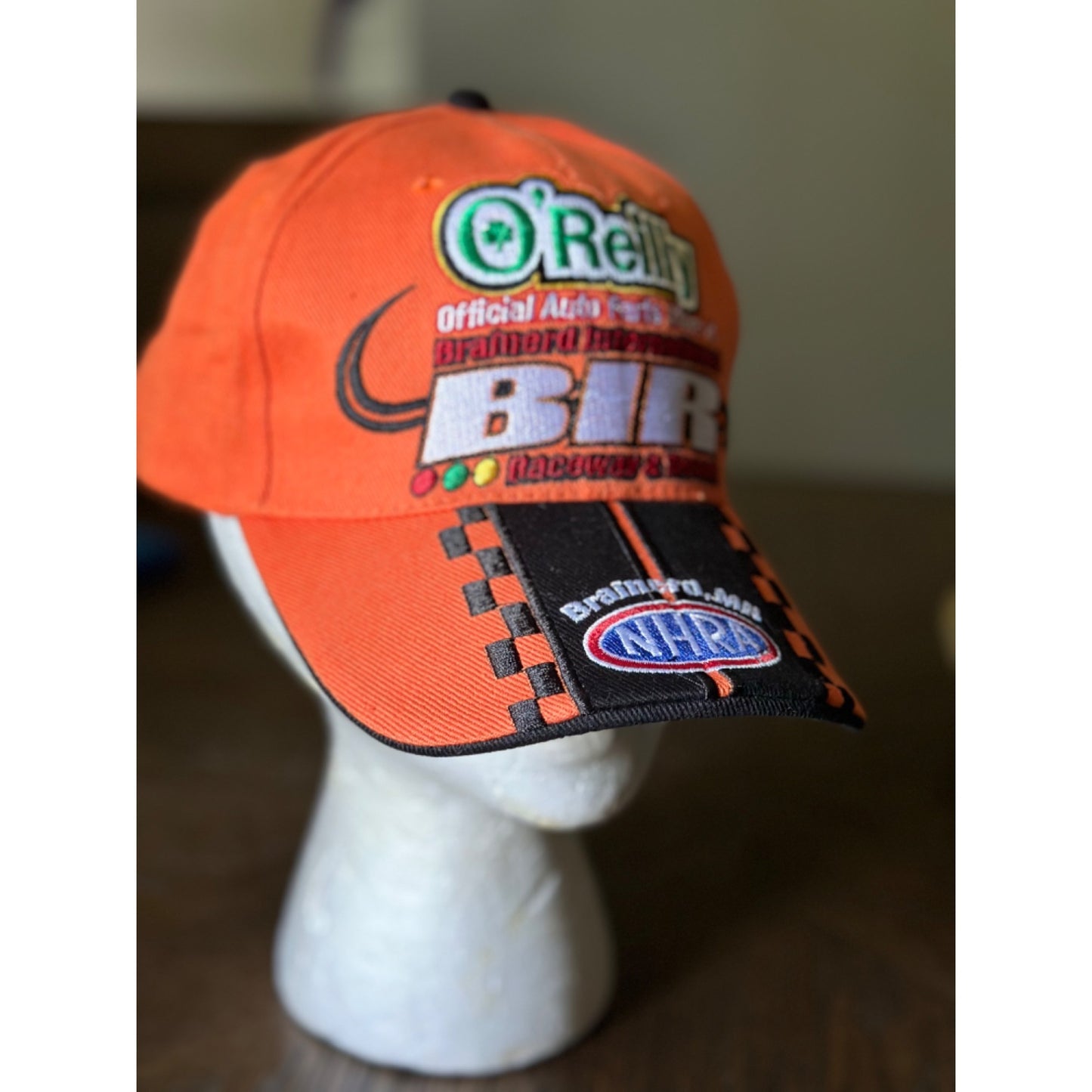 O'Reilly Auto Parts Brainerd International Raceway NHRA 2006 Cap Adjustable Strap Orange