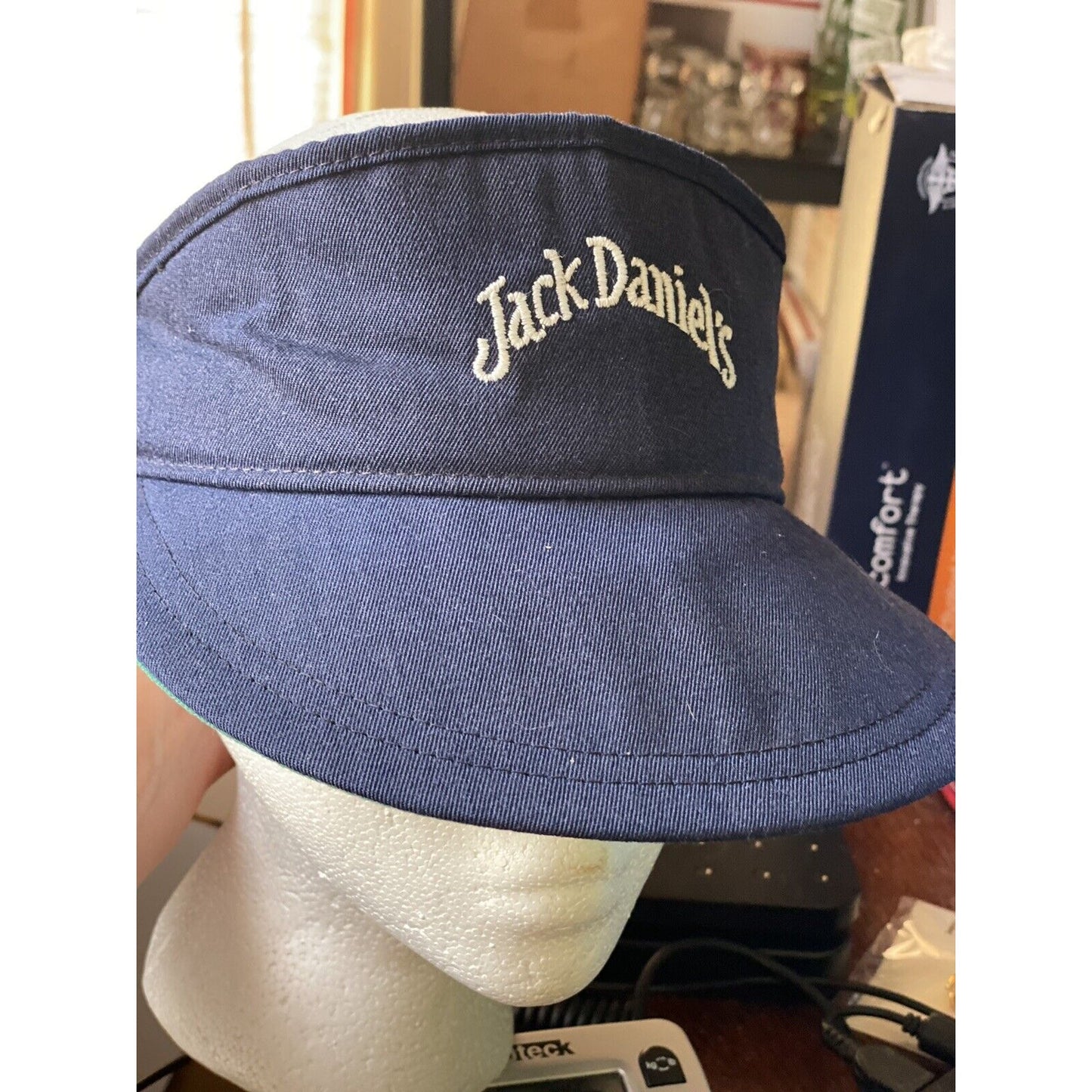 Jack Daniels New Era Hat Dupont Visor Pro Model USA Sun Visor Blue Green Bill