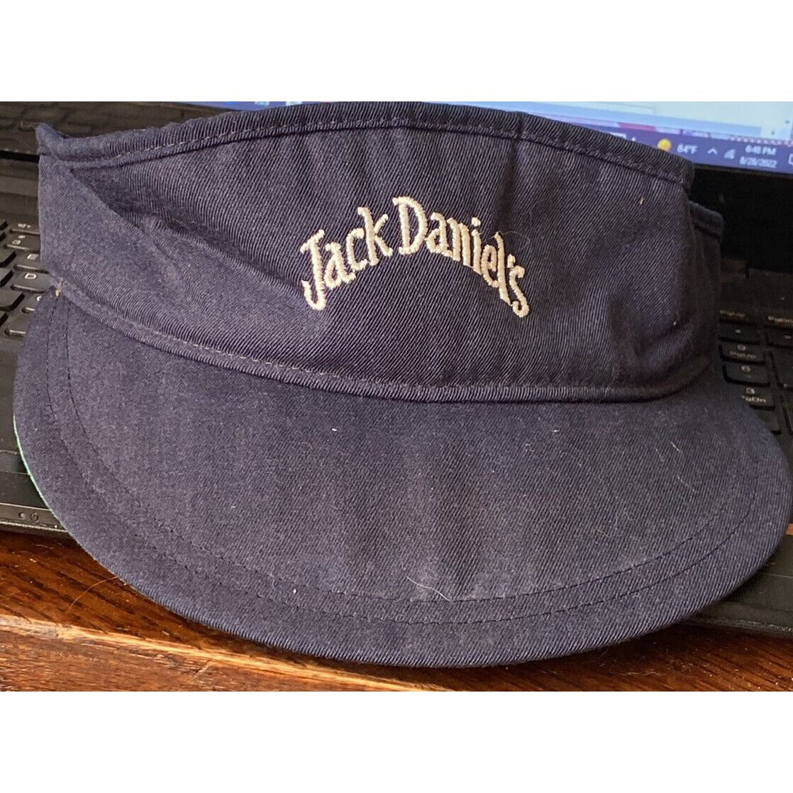 Jack Daniels New Era Hat Dupont Visor Pro Model USA Sun Visor Blue Green Bill