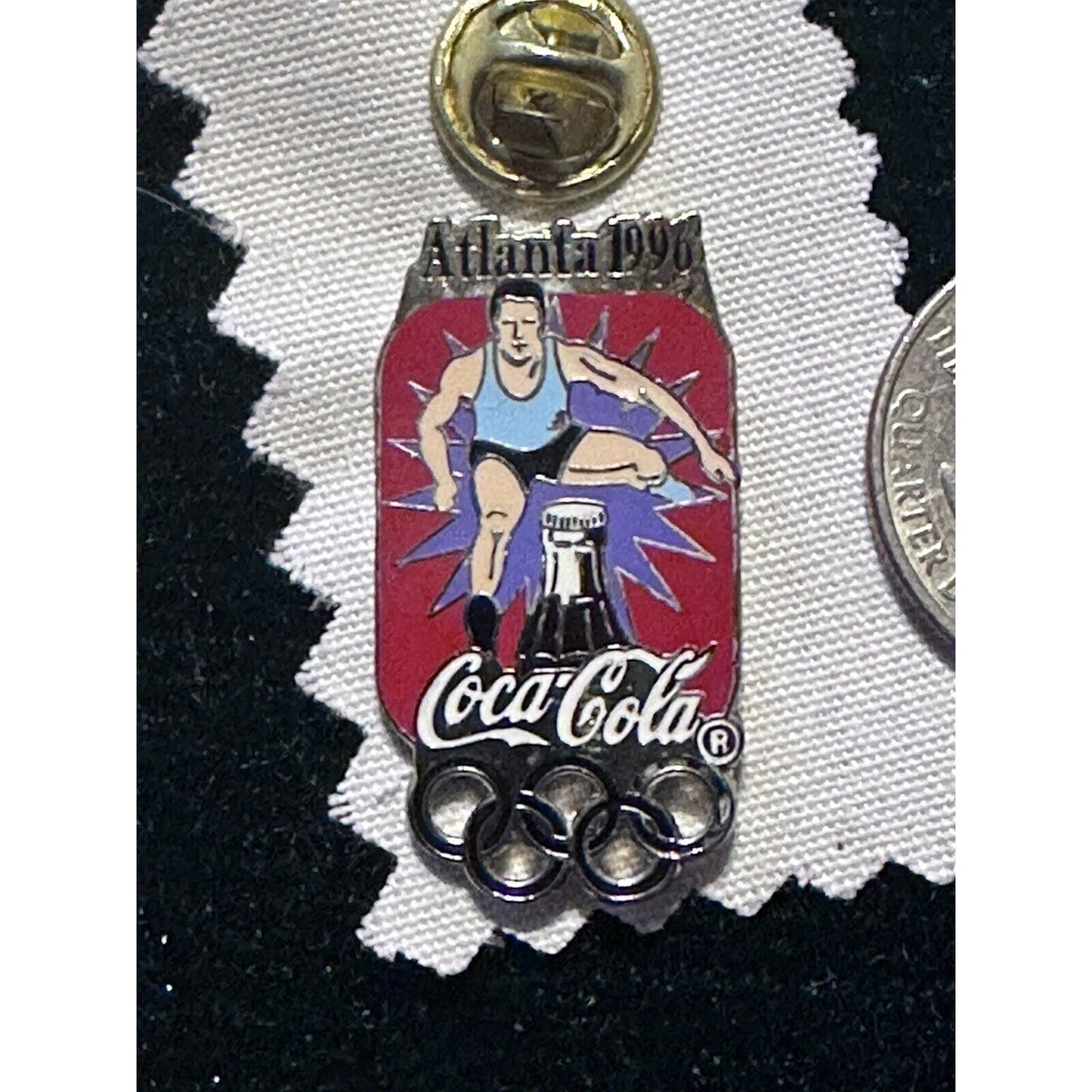 Atlanta 1996 Coca-Cola Bottle and Hurdles Olympic Pin Event Pin Track