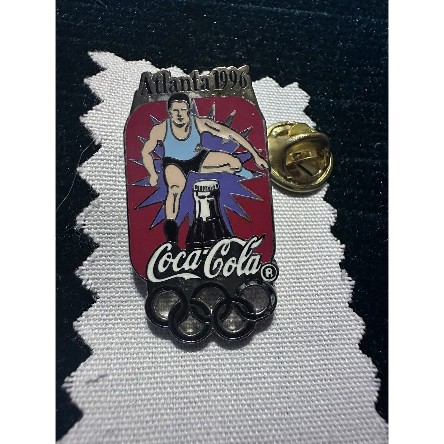 Atlanta 1996 Coca-Cola Bottle and Hurdles Olympic Pin Event Pin Track