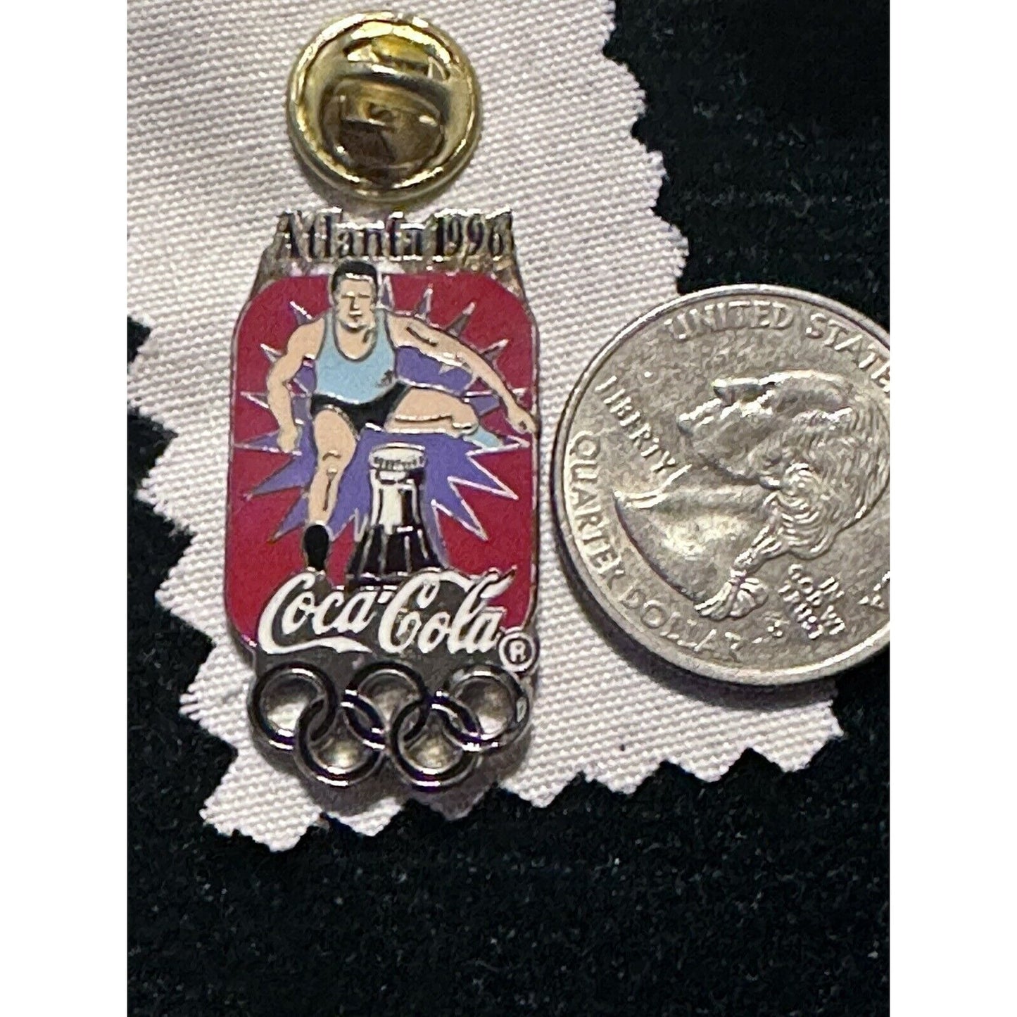 Atlanta 1996 Coca-Cola Bottle and Hurdles Olympic Pin Event Pin Track