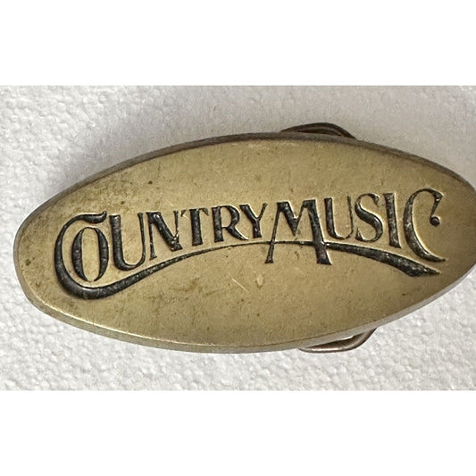 COUNTRY MUSIC  1970s SOLID BRASS BELT BUCKLE